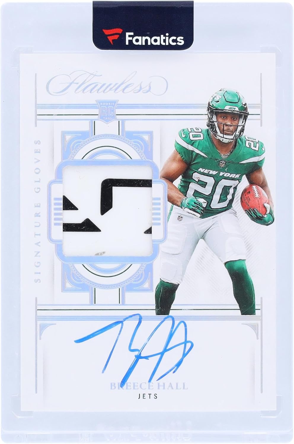 Breece Hall New York Jets Autographed 2022 Panini Flawless Box Signature Gloves 2 Color Relic #SG-BH #1/1 Rookie Card - Football Slabbed Autographed Rookie Cards