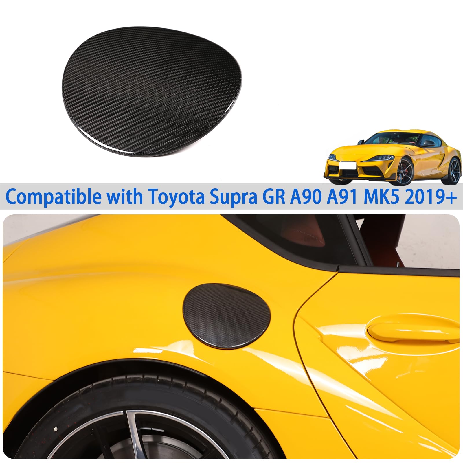 Amazon.com: Real Carbon Fiber Fuel Tank Cap Trim Cover Fit for