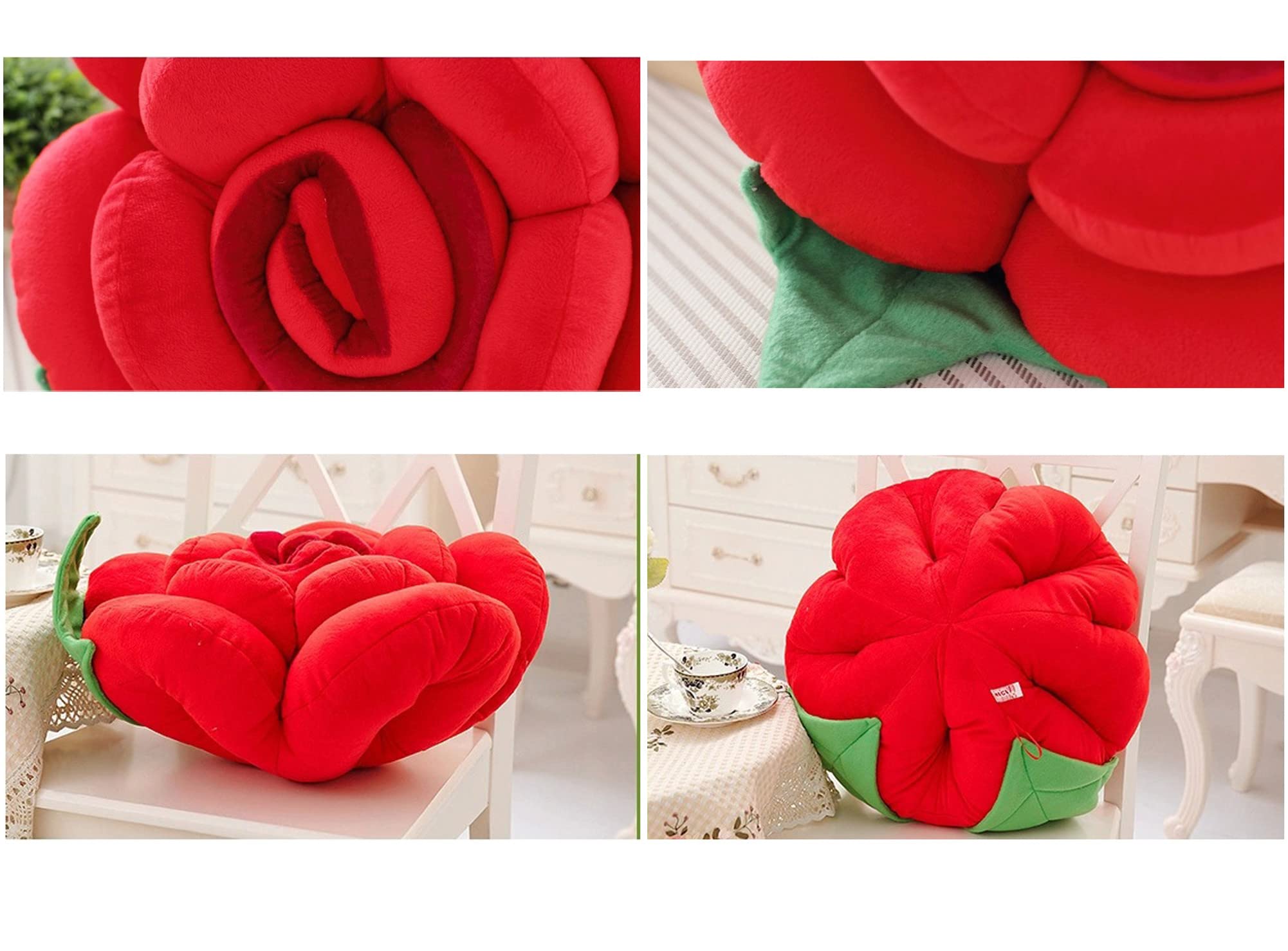 Pluszowa poduszka, podłogowa na krzesło ozdobna do rzucania sofę (40 CM, czerwona)(Rose,40CM)