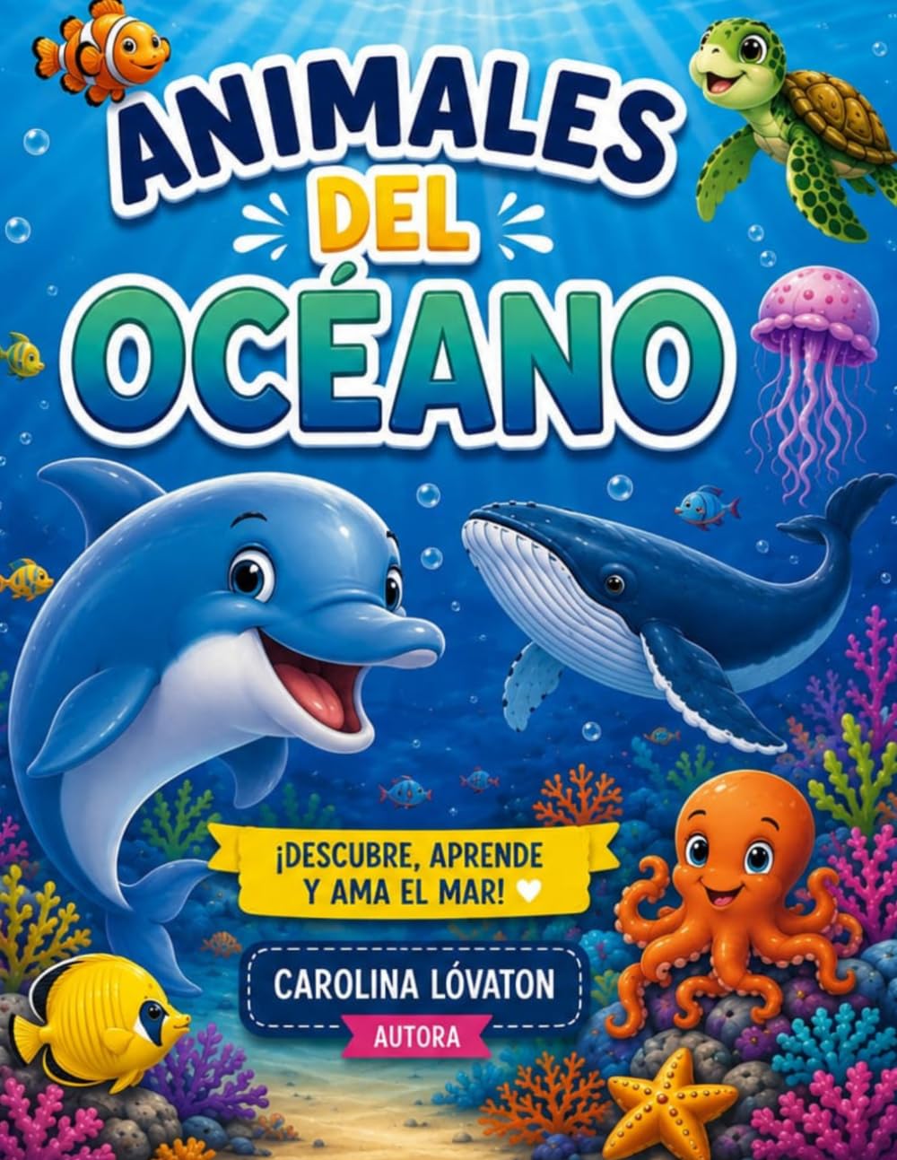 Animales del oceano: libro de colorear para niños