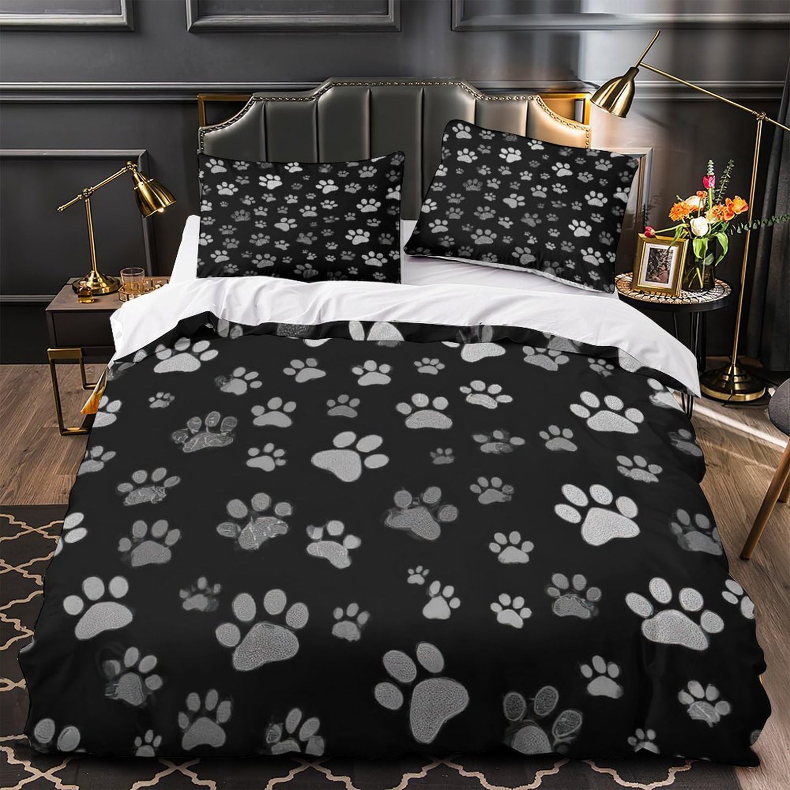 Housse de couette microfibre ultra douce 220x240cm au toucher peau de pêche et fermeture éclair