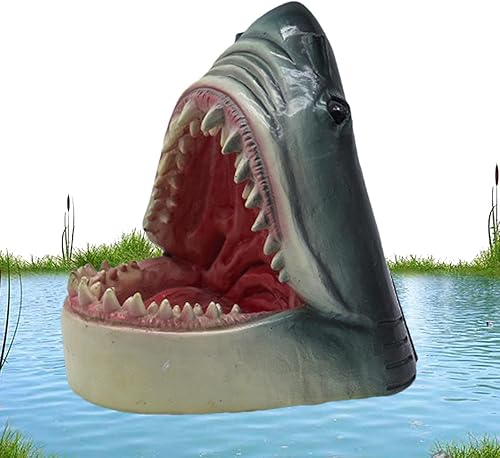 Esculturas de tiburón, figuras de tiburón de silicona, estatua única de arte oceánico, estatua de arte de jardín de mandíbulas, adornos de tiburón