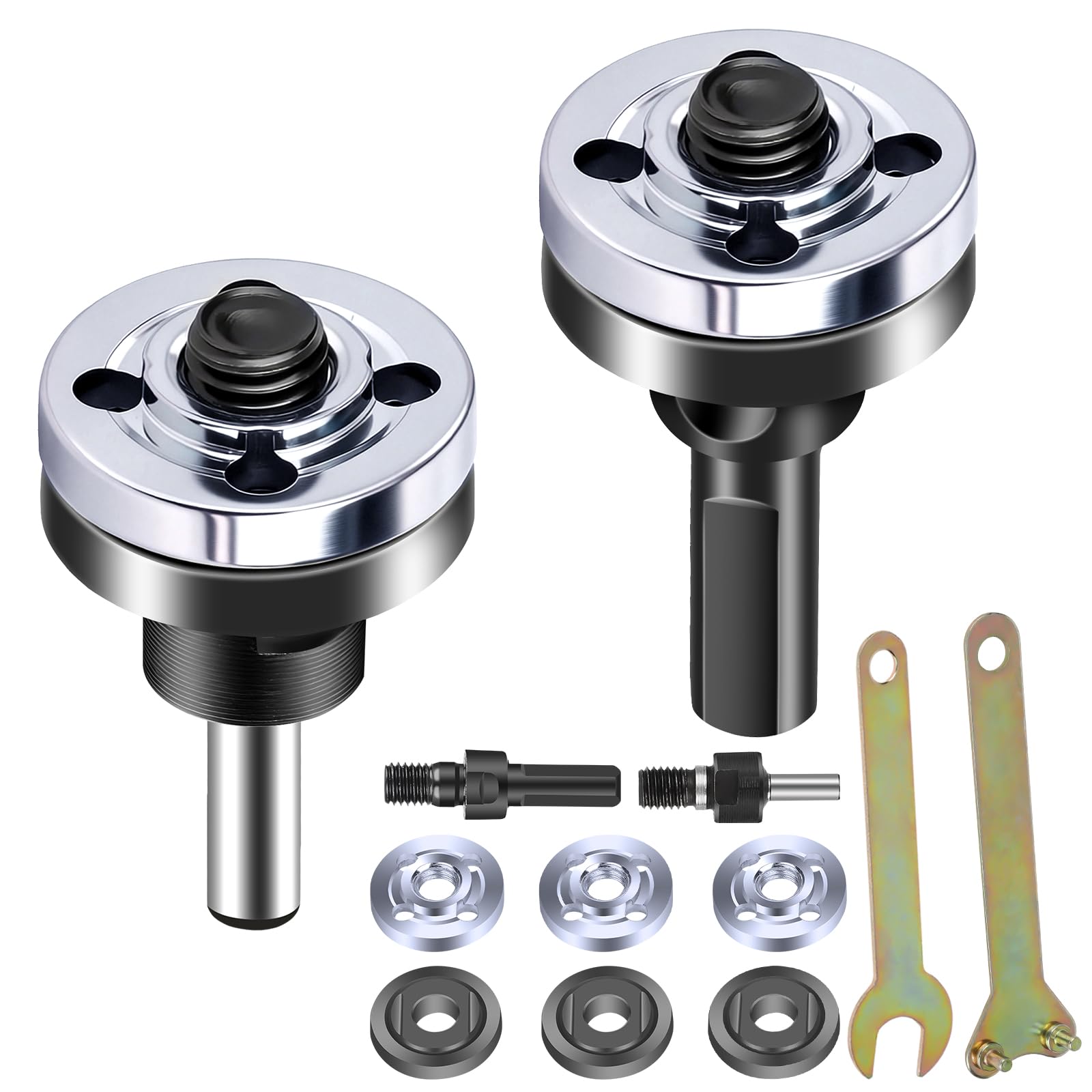 SUNJOYCO 10 PCS Electric Drill Angle Grinder Connecting Rod Set, Drill Angle Grinder Adapter with 6mm 10mm Mandrel Adaptor, Flange Nuts, Spanner