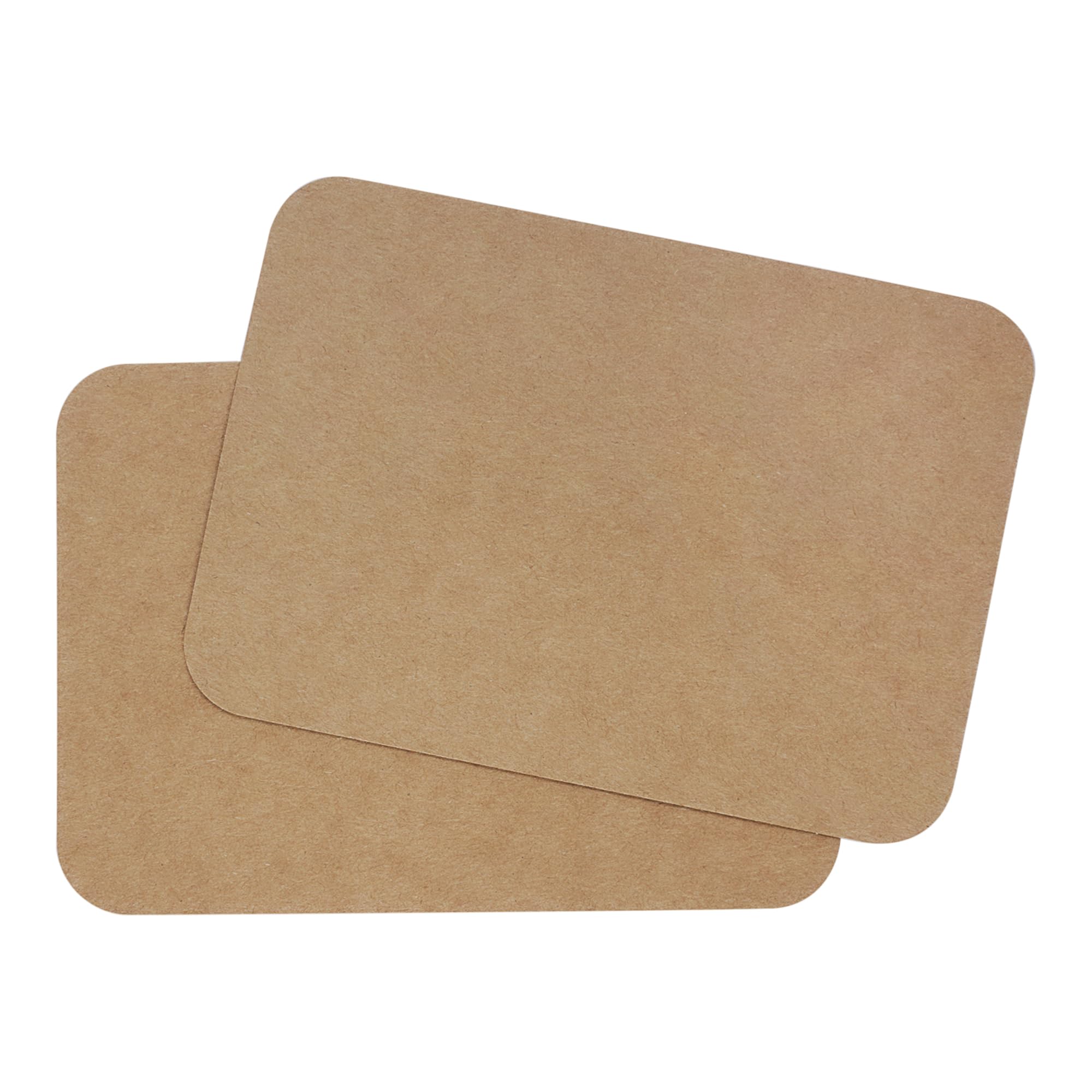 DIN A6 Card Set Blank for Crafts and DIY Choice of Round Corners or Vintage Contour 300 g/m² Kraft Paper Grass Paper Coloured Card Photo Card (Kraft Paper Round, 75 Cards)