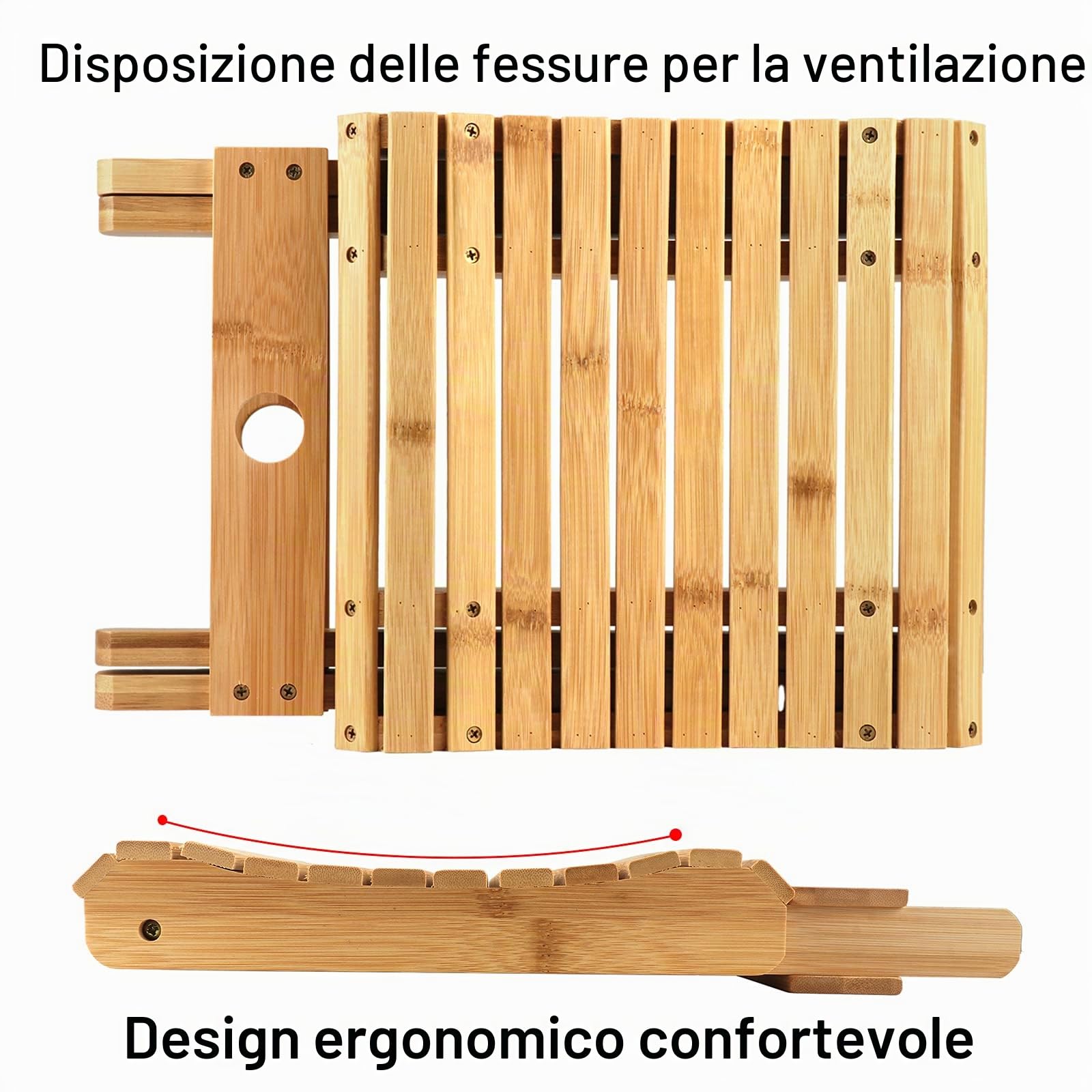 Sgabello Pieghevole Sedia Pieghevole Legno Sedile da Viaggio Poggiapiedi Portatile per Casa, Bagno, Cucina, Giardino, Ufficio, Viaggi, 29 * 28 * 31 cm, Naturale, 1 pz