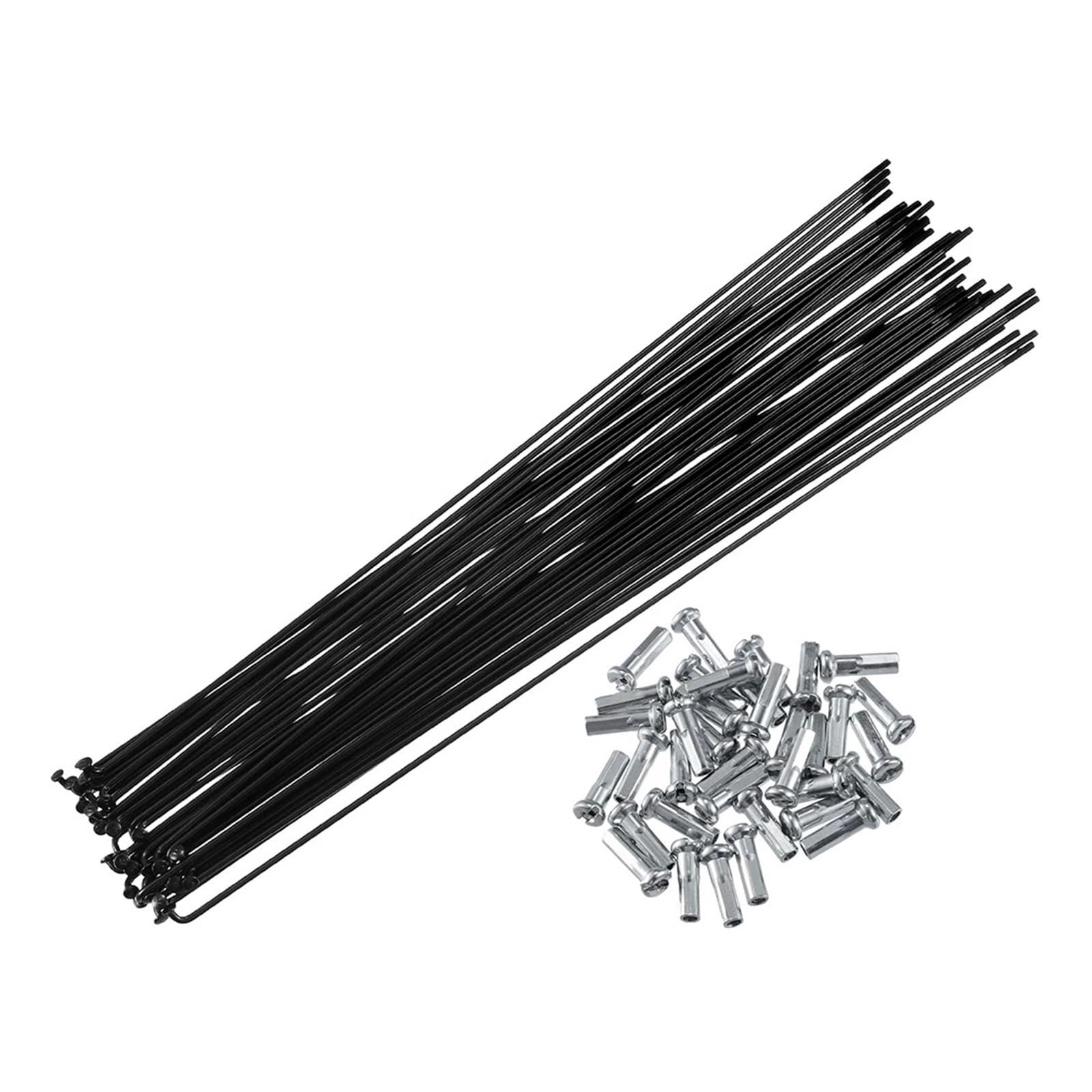 36pcs 14G J Bend Raggi Acciaio Della Bicicletta 136-293mm Lunghezza Con Nipples Testa Dritta Parti di Ricambio Bici Nero
