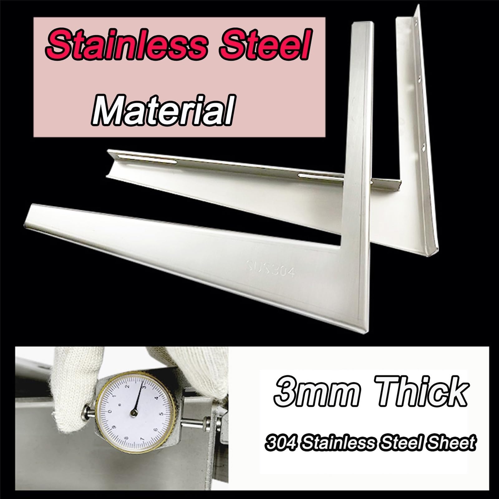 Staffa Condizionatore Esterno, Supporto Condizionatore Esterno, in Acciaio Inossidabile, Supporto Universale per Condensatore, Supporto per Pompa di Calore(53x62cm/21x24in)