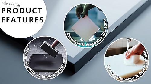 Miniatura 2 de Hoja de HDPE negra. Textura Starboard, tabla marina, tabla de cortar, hoja de plástico de polietileno de alta densidad, material de proyecto de