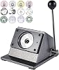 Graphic Punch Die Cutter, 25mm-75mm Card Die Cutting Machine with Steel Blade, Desktop Manual Round Punch Press Maker, Badge Circle Cutter for Badge Making 58mm