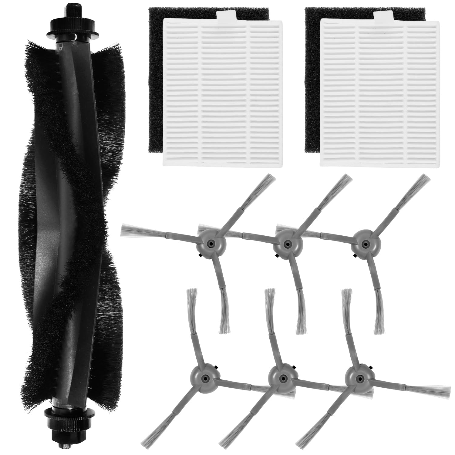 Reliapart Replacement Parts Kit for eufy G50, L50 & L60 (6 x Side Brushes, 2 x Filters & 1 x Brush Bar)