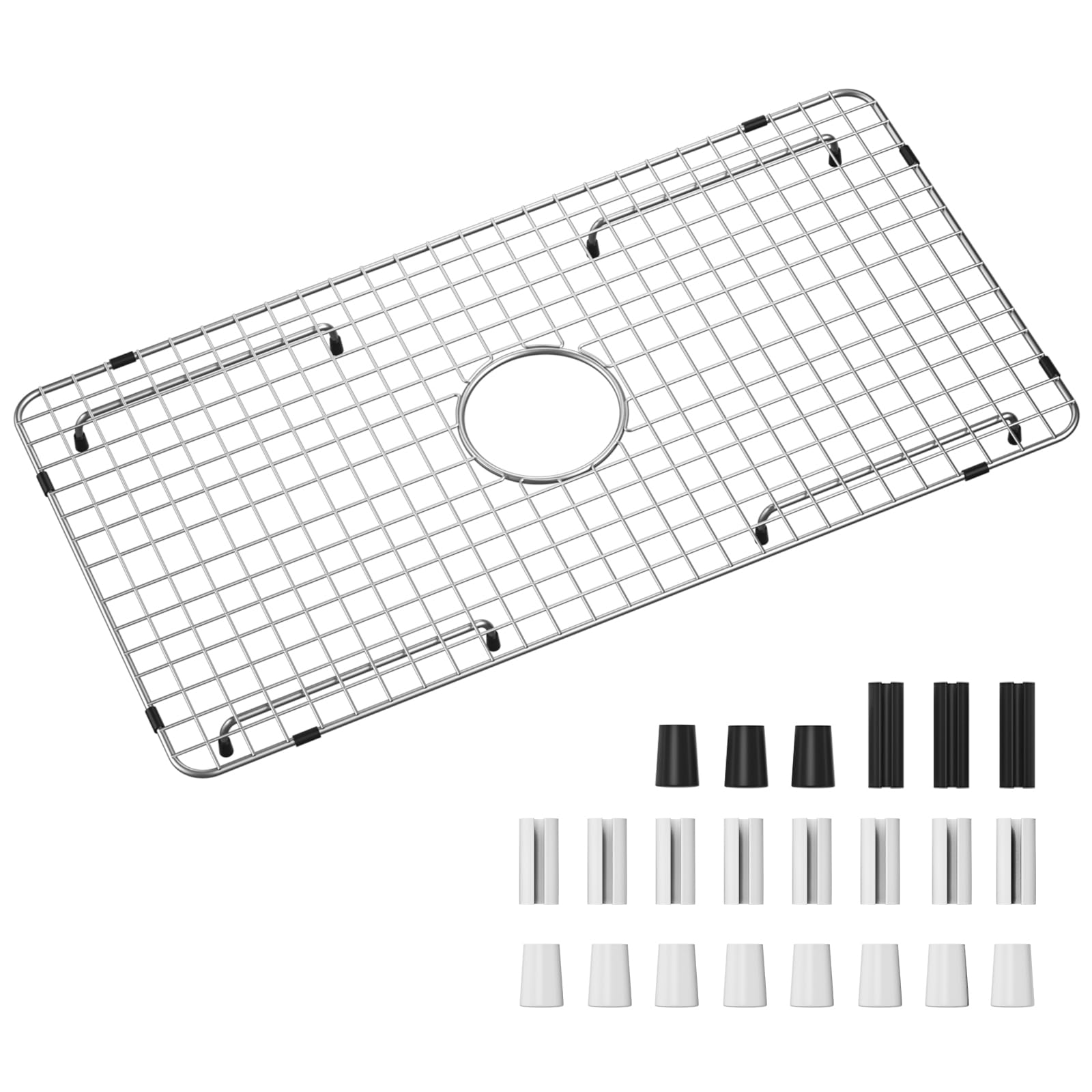 Sink Bottom Grid 29-1/2" X 15-9/16", Centered Drain with Corner Radius 3/8", Sink Protector for Single Bowl Kitchen Sinks