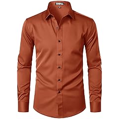 Men's Long Sleeve Dress Shirt Modern Slim Fit Wrinkle-Free Casual Business Button Up Shirts
