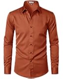 Men's Long Sleeve Dress Shirt Modern Slim Fit Wrinkle-Free Casual Business Button Up Shirts