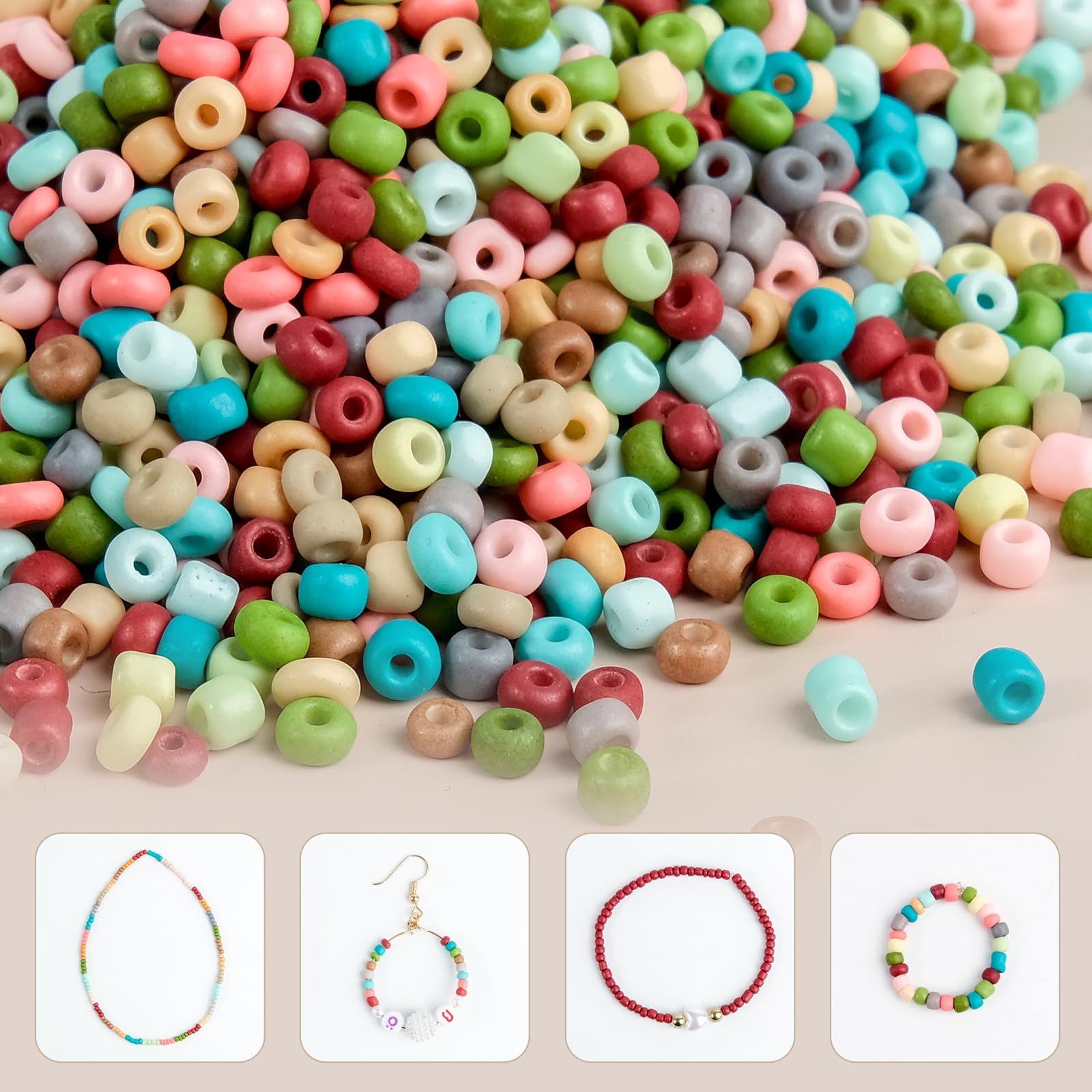 Kralen voor armbanden, kralen om te rijgen, 3 mm, matte macrokralenset, glazen kralen, letterkralen, bedelset om zelf te maken, kralen met sieraden, accessoires voor armbanden, kettingen, doe-het-zelf