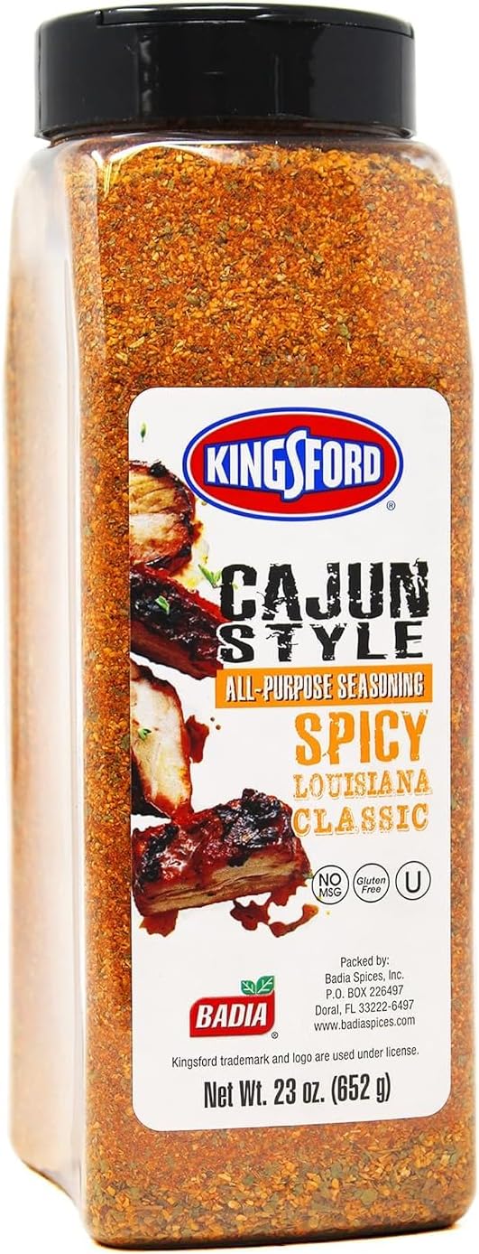 Kingsford Badia Cajun Style All-Purpose Seasoning Spicy Louisiana Classic, 23 oz – Perfect for Grilling, BBQ, Seafood, Chicken, & Vegetables