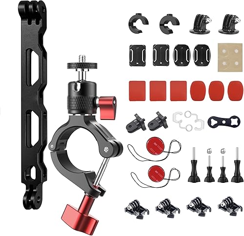Soporte de aluminio para manillar de motocicleta para GoPro 13/12/11/10/9/8/7 - Soporte de montaje universal resistente para cámaras de acción disponible en Yaxa Guatemala