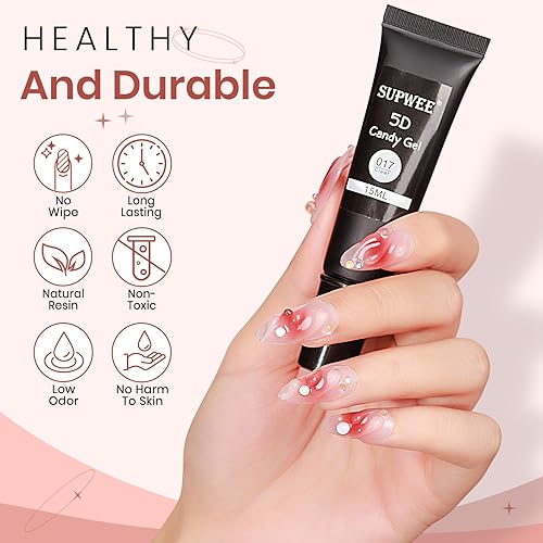 Miniatura 7 de Gel de arte de uñas 3D transparente para esculpir arte de uñas, geles de moldeo 3D para pintar, dibujar, tallar, uñas, geles, tubo de uñas, hogar,