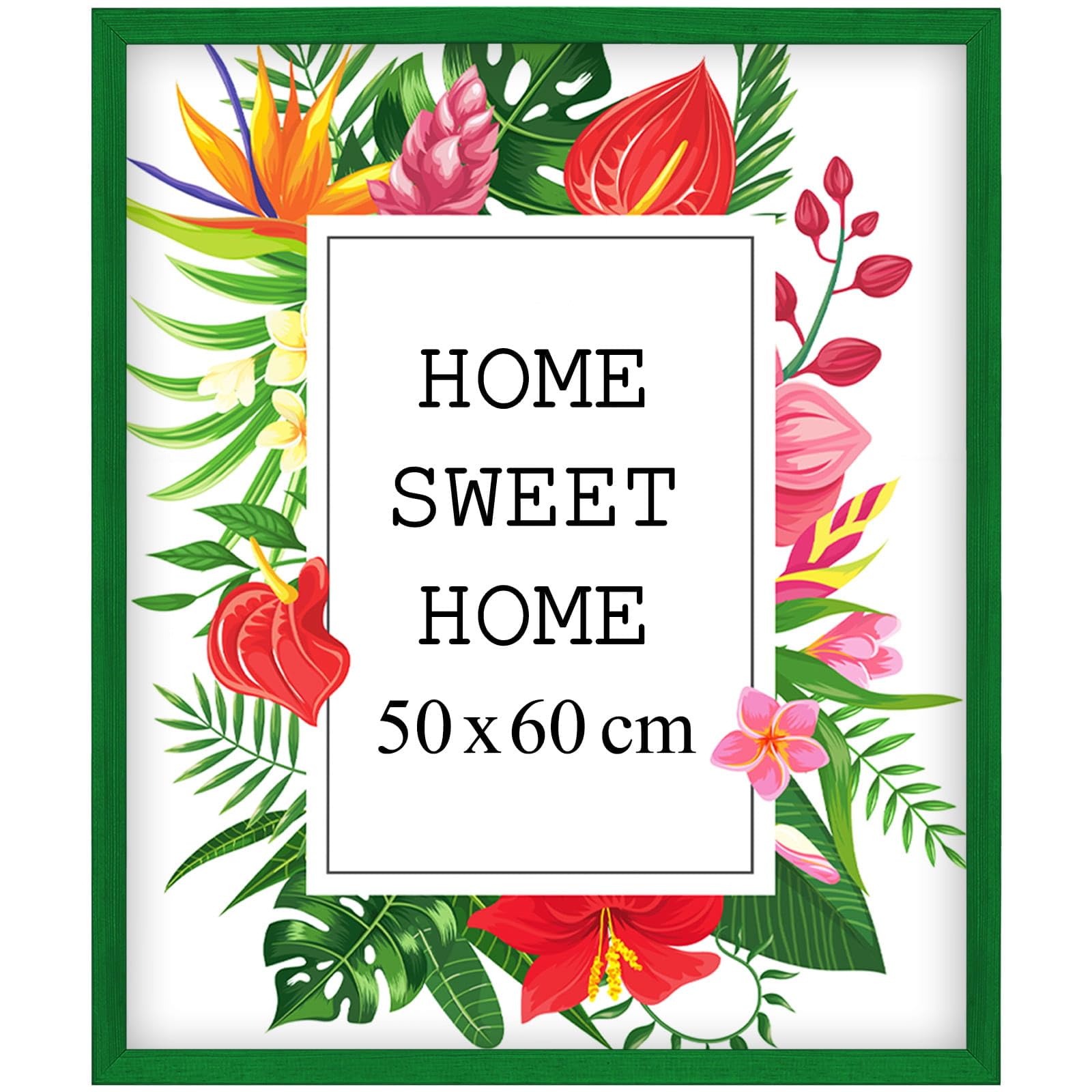 MG Design Green Wooden Photo Frame 20 x 24 in (50 x 60 cm) โ Shatter-Resistant Acrylic Glass โ Wall Mount Portrait & Landscape