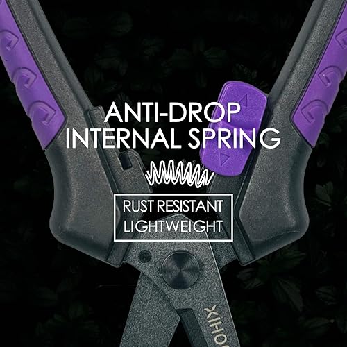 Miniatura 7 de Tijeras de jardín con hoja de resina antiadherente, tijeras de podar de precisión de 8.58 pulgadas, tijeras de podar de agarre más grande, tijeras