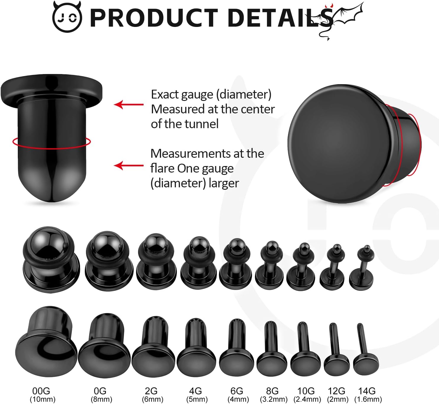 9 Pairs Ear Stretching Kit Stainless Steel Ear Plugs Ear Gauges Ear Expanders Set Flat Back Earring Stretching O-Shaped Rings Body Piercing Jewelry for Men Women 14G-00G