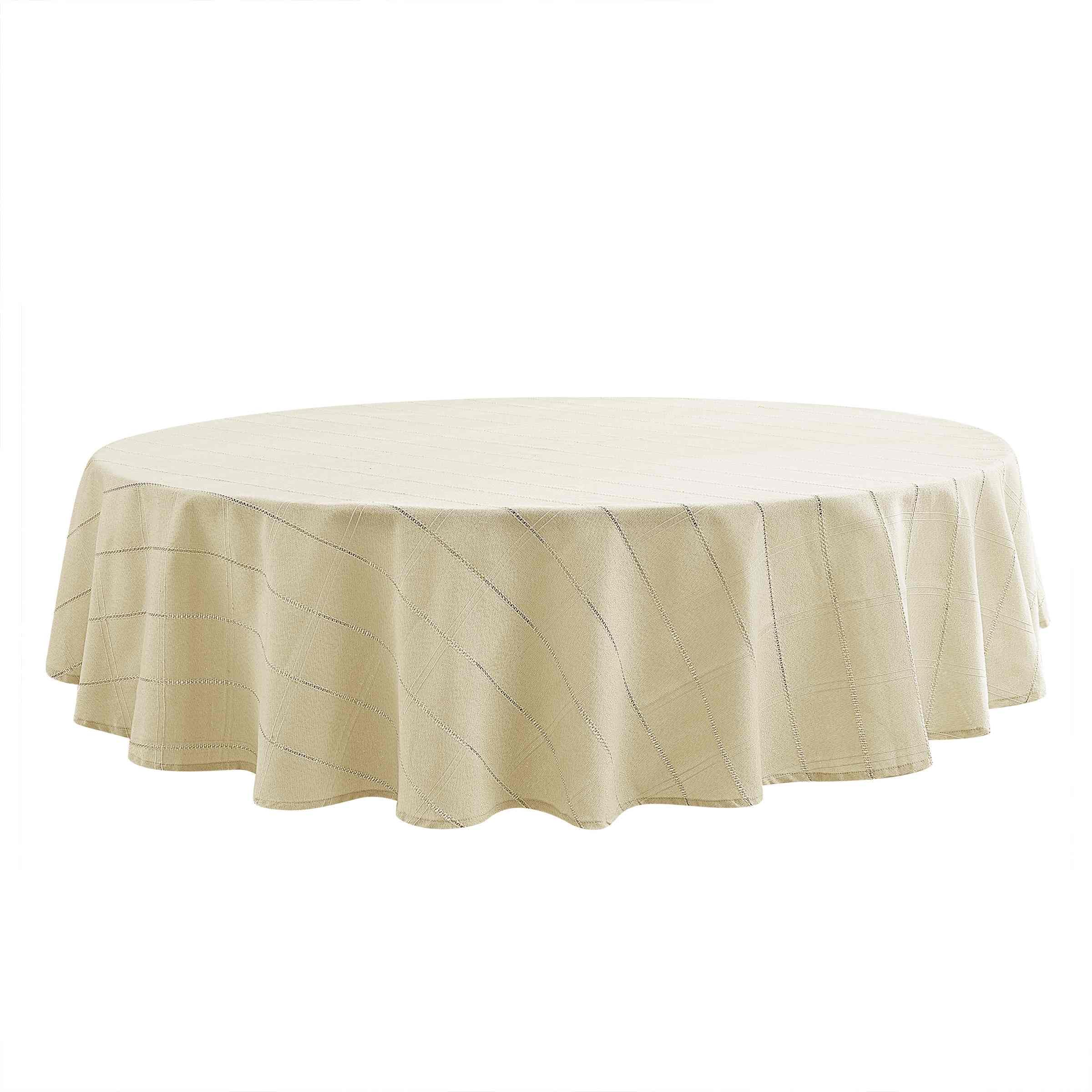 Nappe ronde Izod Chadwick pour repas de vacances et table festive dorée 177cm