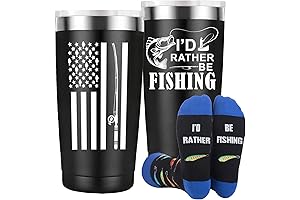 Fishing Gifts for Men, Insulated Tumbler and Funny Socks Set