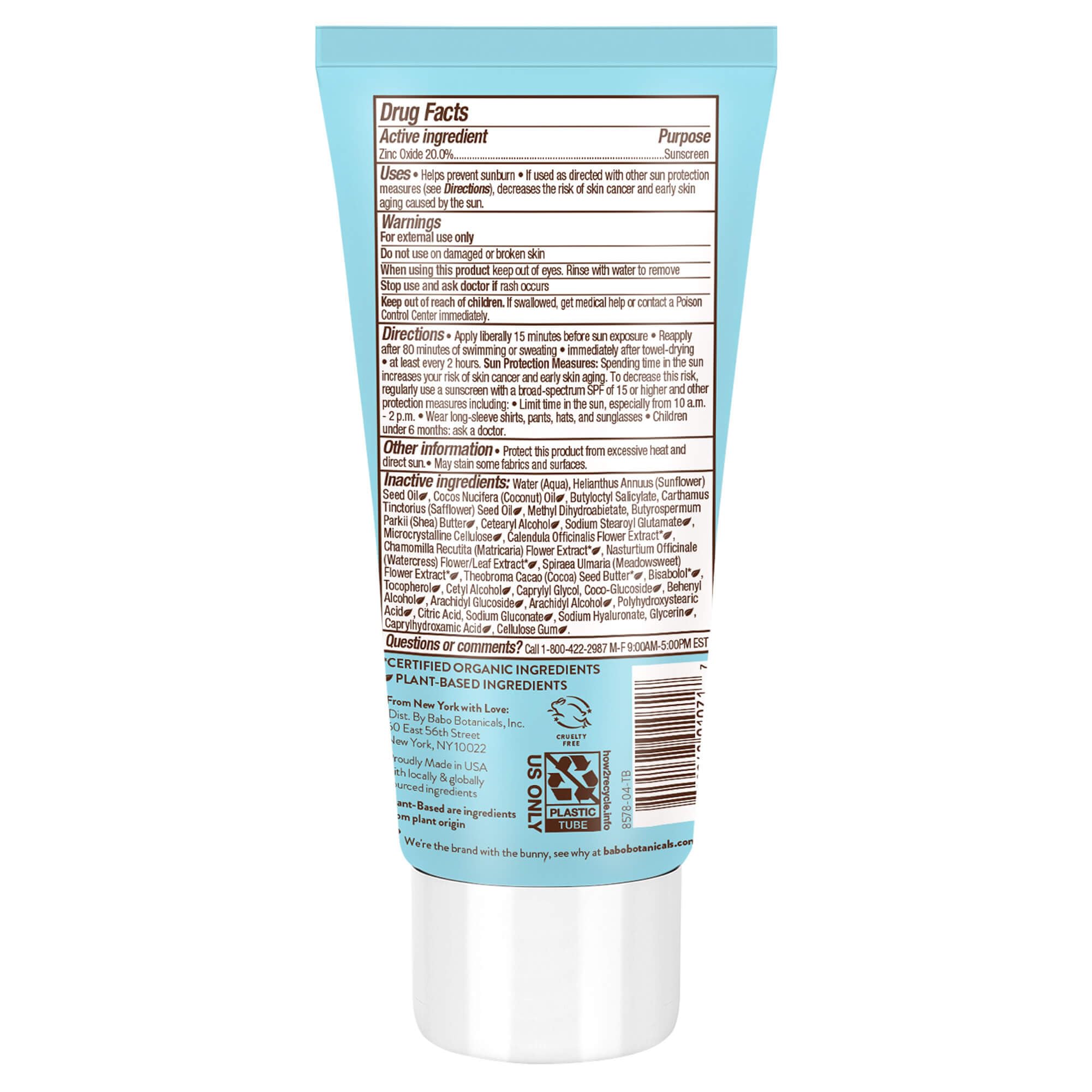Babo Botanicals Baby Skin Mineral Sonnencreme SPF 50 für Unisex 85 g Sonnencreme