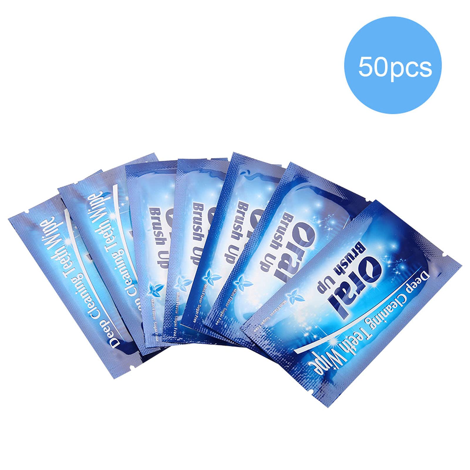Bande de Blanchiment Dentaire, 50pcs Lingettes Dentaires Propres Essuyer les Dents Outil de Nettoyage pour les Lingettes Dentaires de Nettoyage en Profondeur Oral Essuyer le