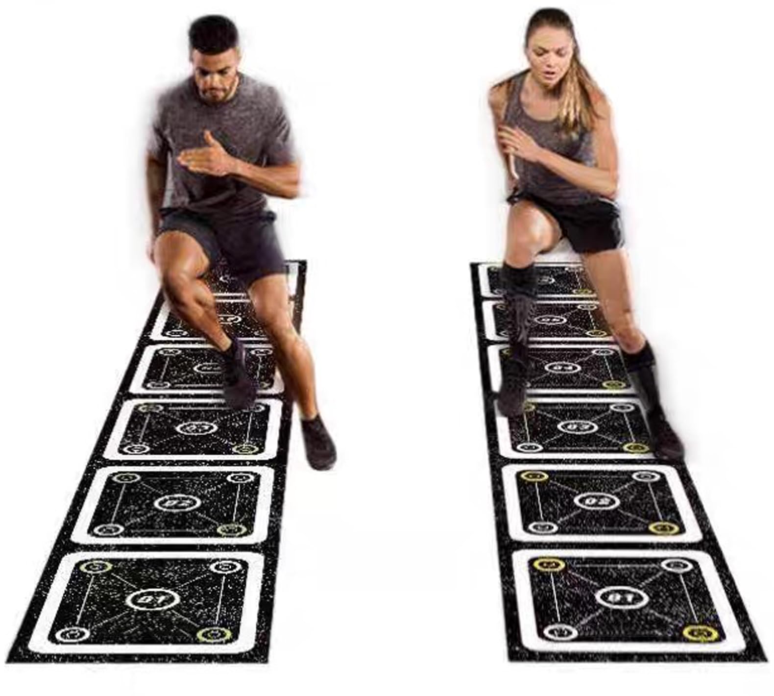 HUAGHEE Rubber Agility Ladder 8.8 Ft Non-Slip Speed Agility Training Ladder for Soccer Footwork Training，Flat Agility Ladder for Children's Physical