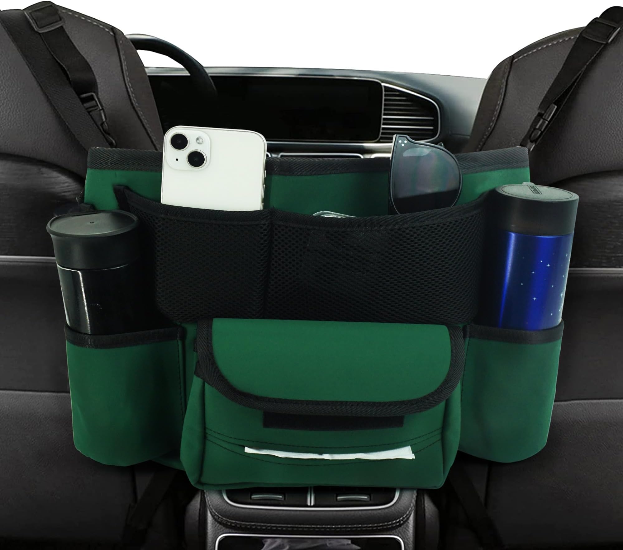 Car Handbag Holder Between Seats, Upgraded Net Pocket