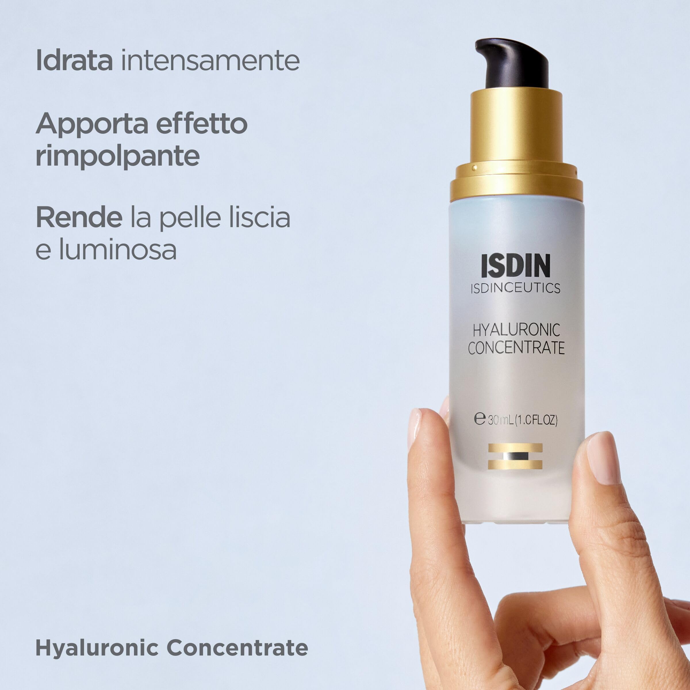 ISDIN Isdinceutics Hyaluronic Concentrate (30 ml) | Siero Viso Ultra-Idratante a Base di Acido Ialuronico | Idrata, Ridensifica e Leviga le Rughe | Consigliato per le Pelli Giovani