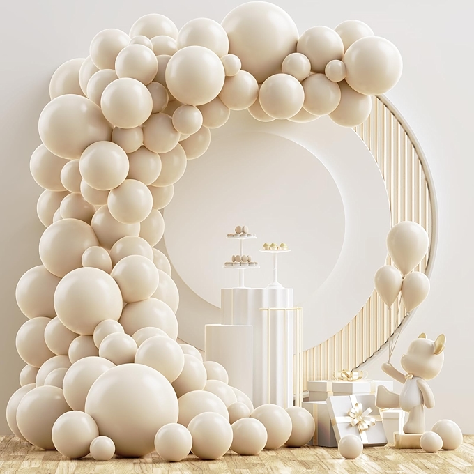 NISOCY白色气球拱门装饰套件