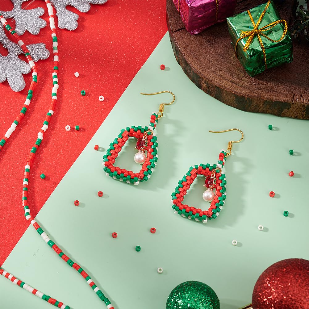 PH PandaHall Weihnachts Perlen Set - 22 Stück Glasperlen Mit Weihnachtsmotiven