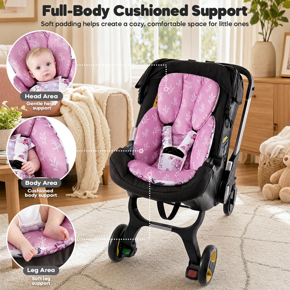 Infant Car Seat Insert for Newborn，Preemie Newborn Infant Insert, Newborn Car Seat Insert Head Body Support for Stroller, Baby Swing, Rocker, Bouncer, Bassinet, 2-in-1 Reversible image 3