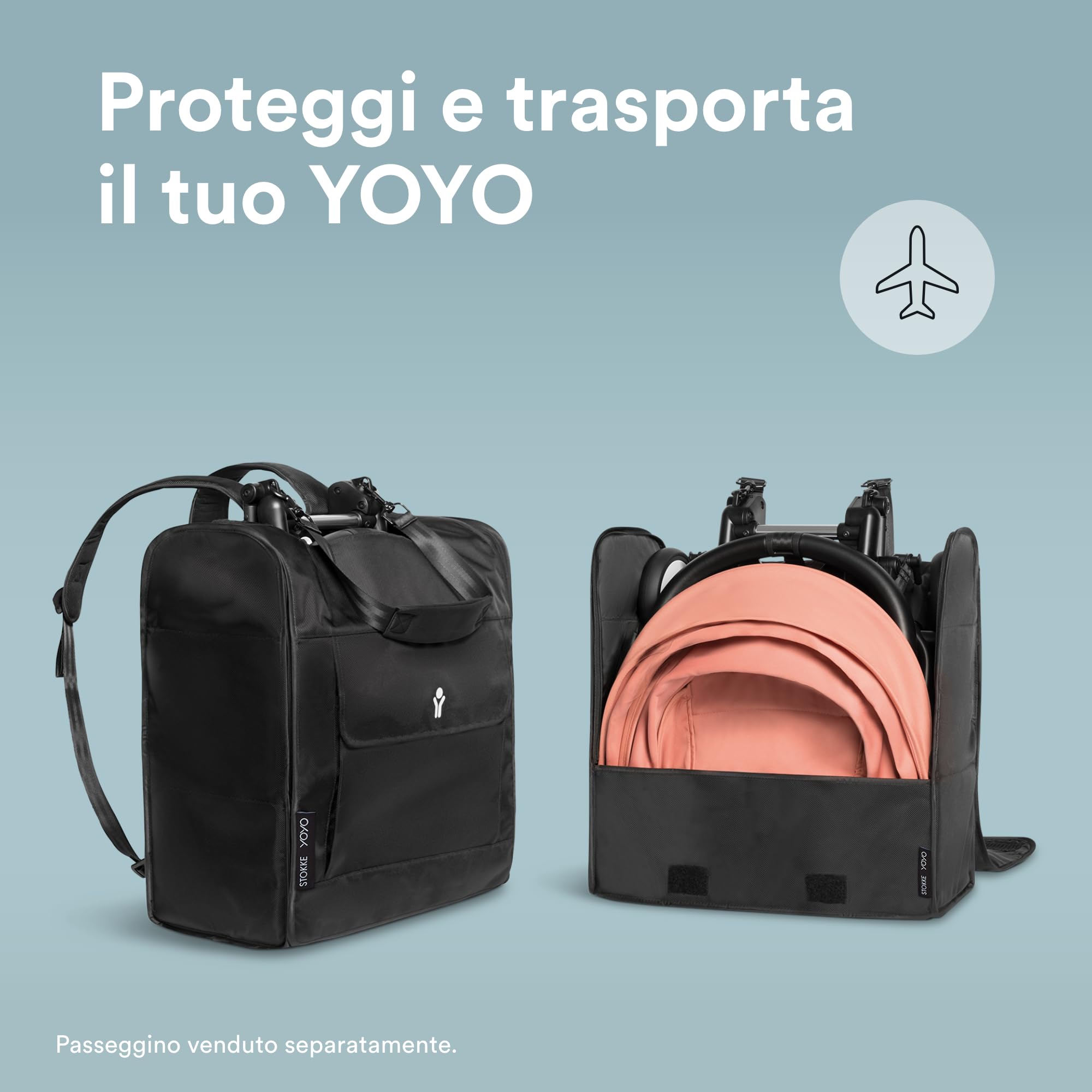 Zaino Stokke YOYO - Proteggi e trasporta il tuo passeggino - Design leggero e resistente - Include cinghia per attaccarlo alla valigia