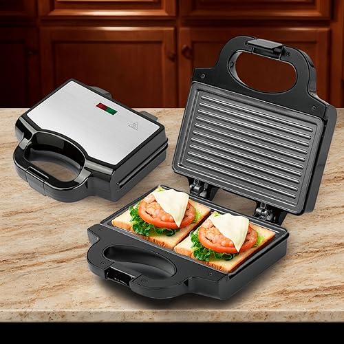 Miniatura 2 de Sandwichera de queso a la parrilla  Cocina eléctrica para sándwiches con luz indicadora - Máquina de desayuno de cocina, para hamburguesa de queso,