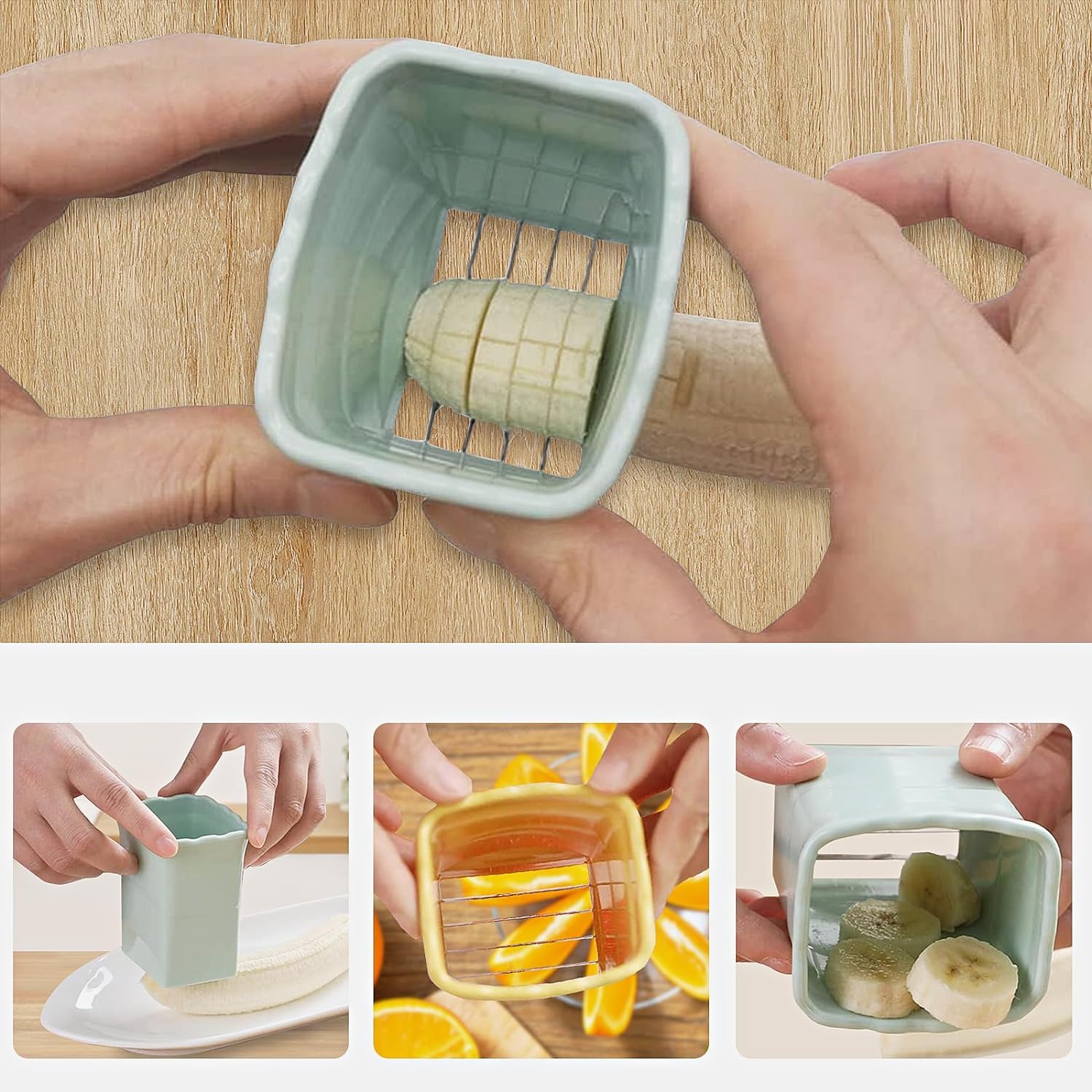 Trancheuse de Tasse en Acier Inoxydable Multifonctionnelle 3pcs avec Brosse de Nettoyage