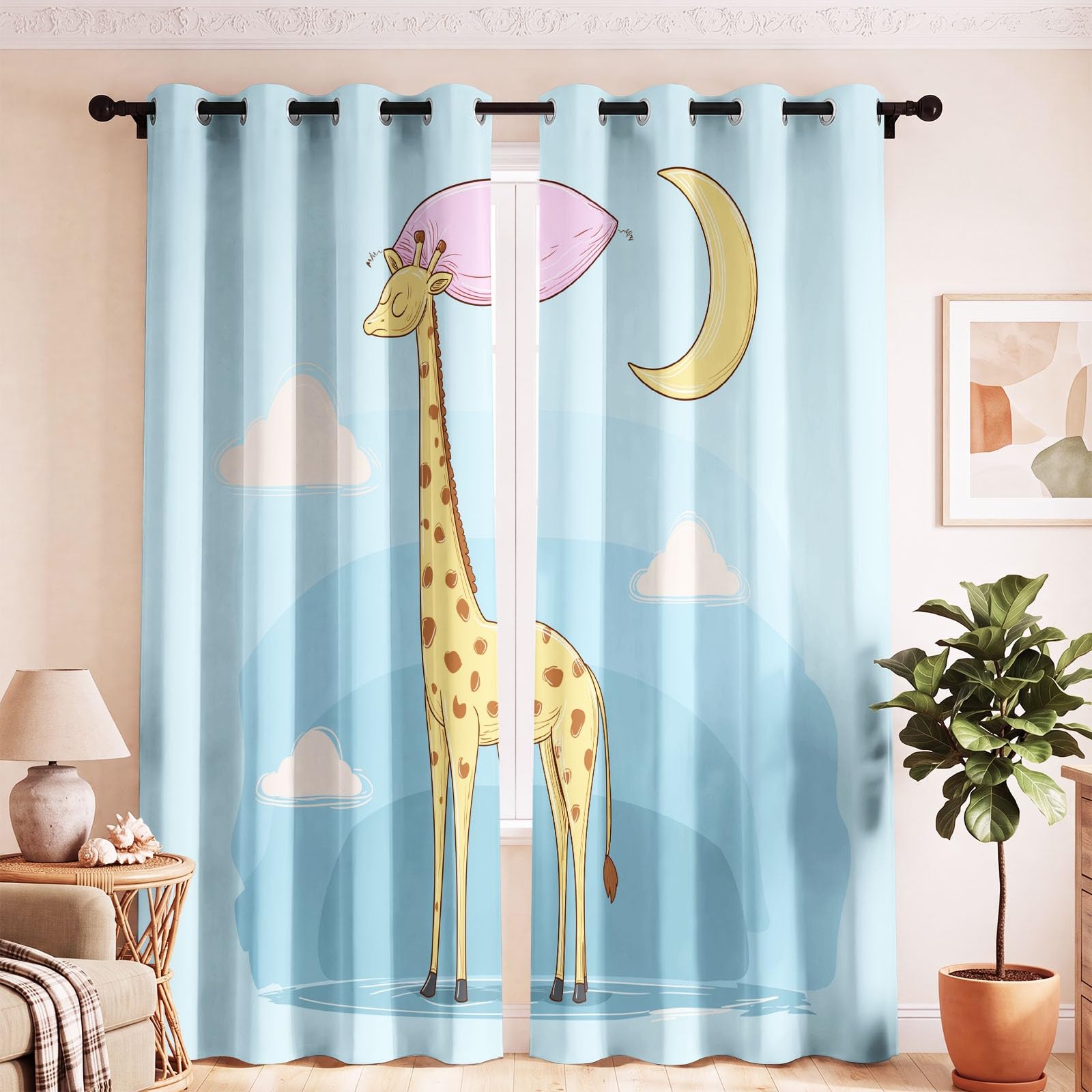2er Set 245 x 140 cm 100% Blickdicht Kinder Frische Früchte Vorhänge
