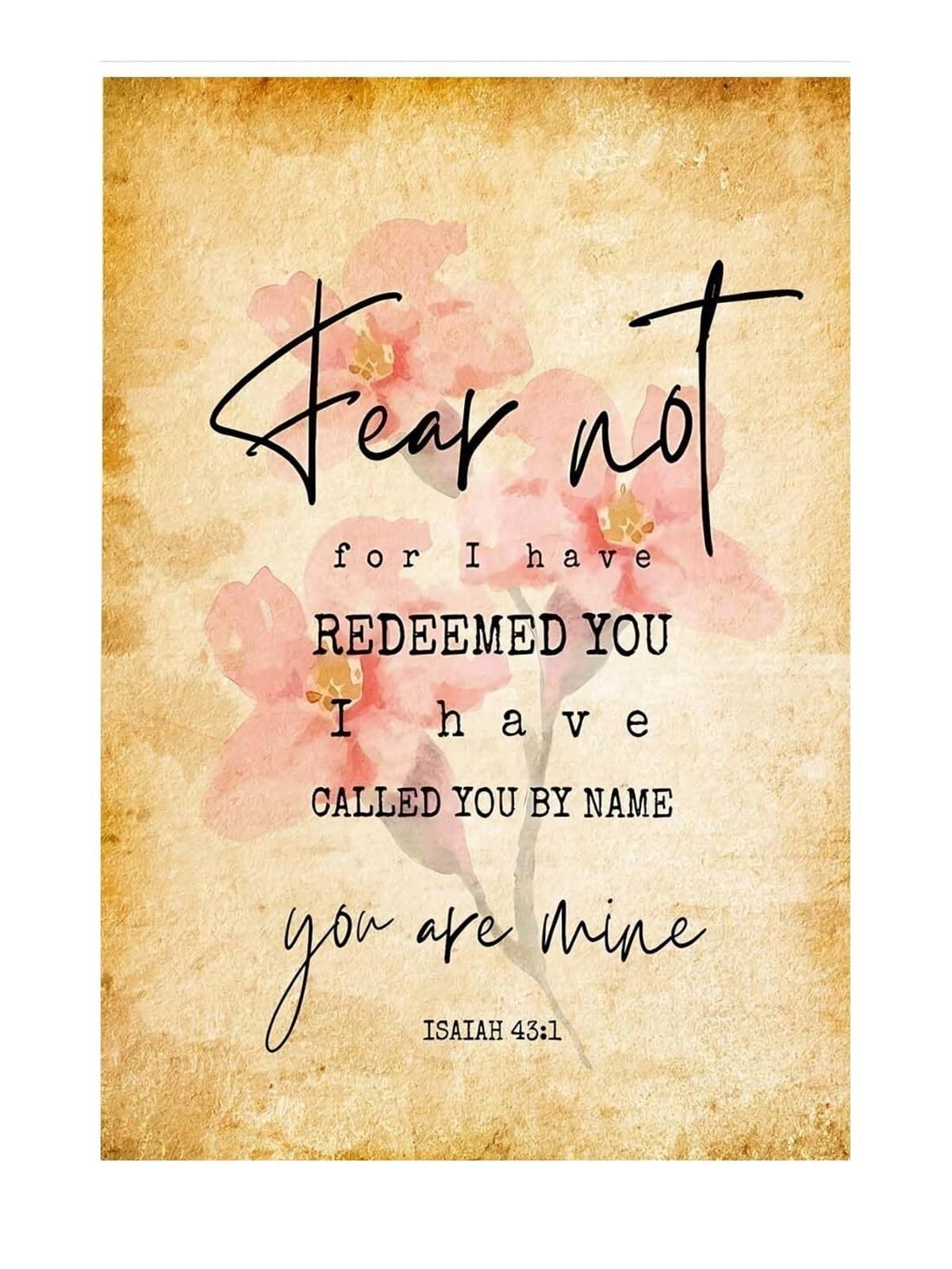 MDBJTCYZN You Are Mine Wall-Art, Isaiah 43:1 Scripture Print with Landscape Modern Design, Christian Affirmation Poster for Home Office, Baptism Gift Idea(Unframed,16x24inch(40x60cm))