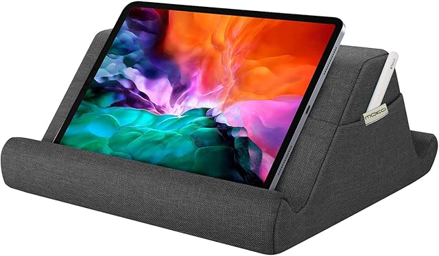 MoKo Tablet Pillow Holder, Pillow for Multi-Angle Tablet Stand Up to 12.9" for Xmas Gift, eReader, Fit for iPad Air 5 10.9, iPad 9, iPad 10.2 10th 2022, iPad Pro 11/12.9 2022,Tab S6/S7, Space Gray