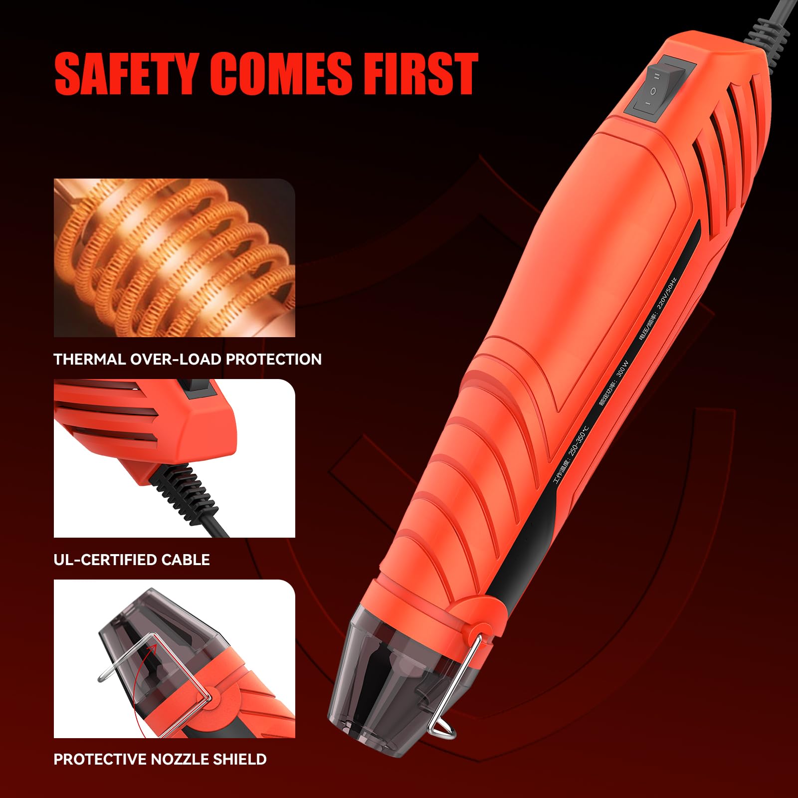 430 conectores de alambre de sellado de soldadura con pistola de calor de 300 W, conectores de alambre termorretráctiles impermeables, kit de conectores eléctricos para marina (calibre 26-10) (430