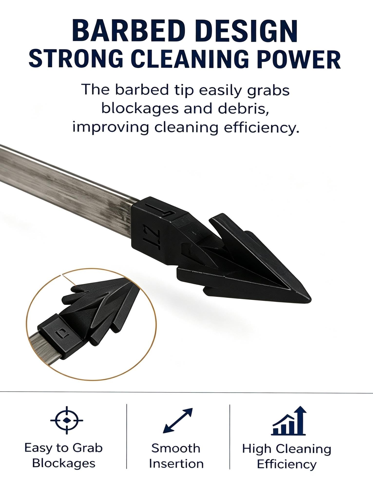 Cinta plana de acero 65Mn para limpieza de drenajes, 2.5mm, 5-50m
