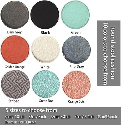 Miniatura 2 de MOODMUSE Almohadillas redondas para sillas altas con lazos, cojines redondos antideslizantes para asiento de cocina, comedor, cojín para silla de