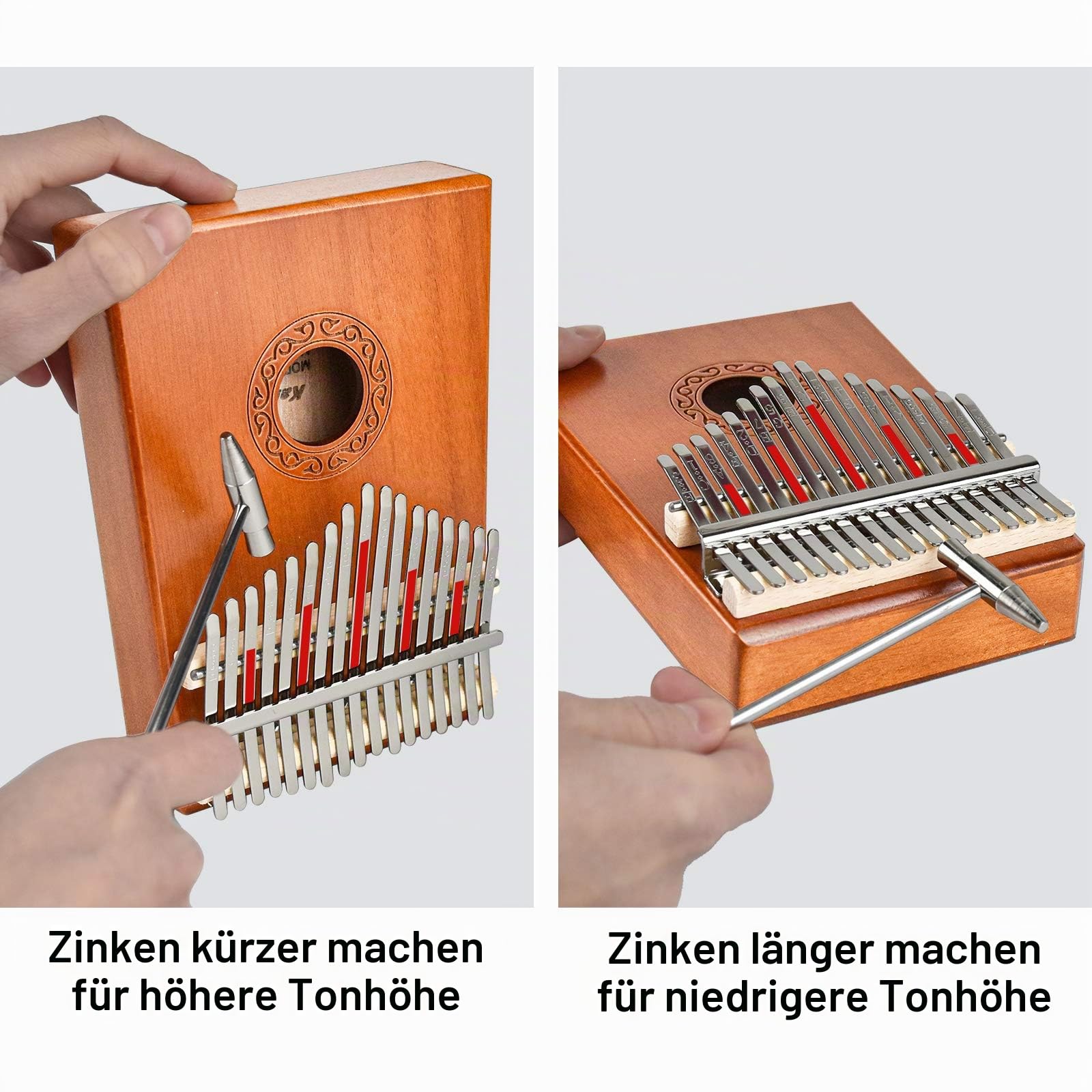 Daumenklavier Kalimba Instrument Kaufen Marimba 17 Keys Schlüssel Calimba Kanun Instrument Kinder Musikinstrumente Erwachsene mit Schutzhülle und Zubehör