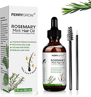 Rosemary Mint Hair Oil 60 ml| Hair Growth Oil with Biotin for Thicker, Stronger Hairs | Scalp Treatment & Rosemary Hair Growth 0il