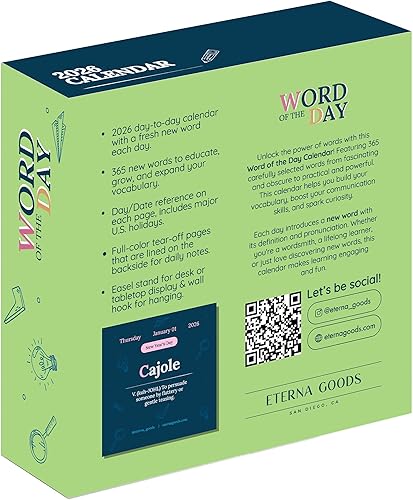 Miniatura 9 de Calendario diario de la palabra del día 2026  Calendario de escritorio diario con 365 palabras y definiciones nuevas e interesantes para todos los