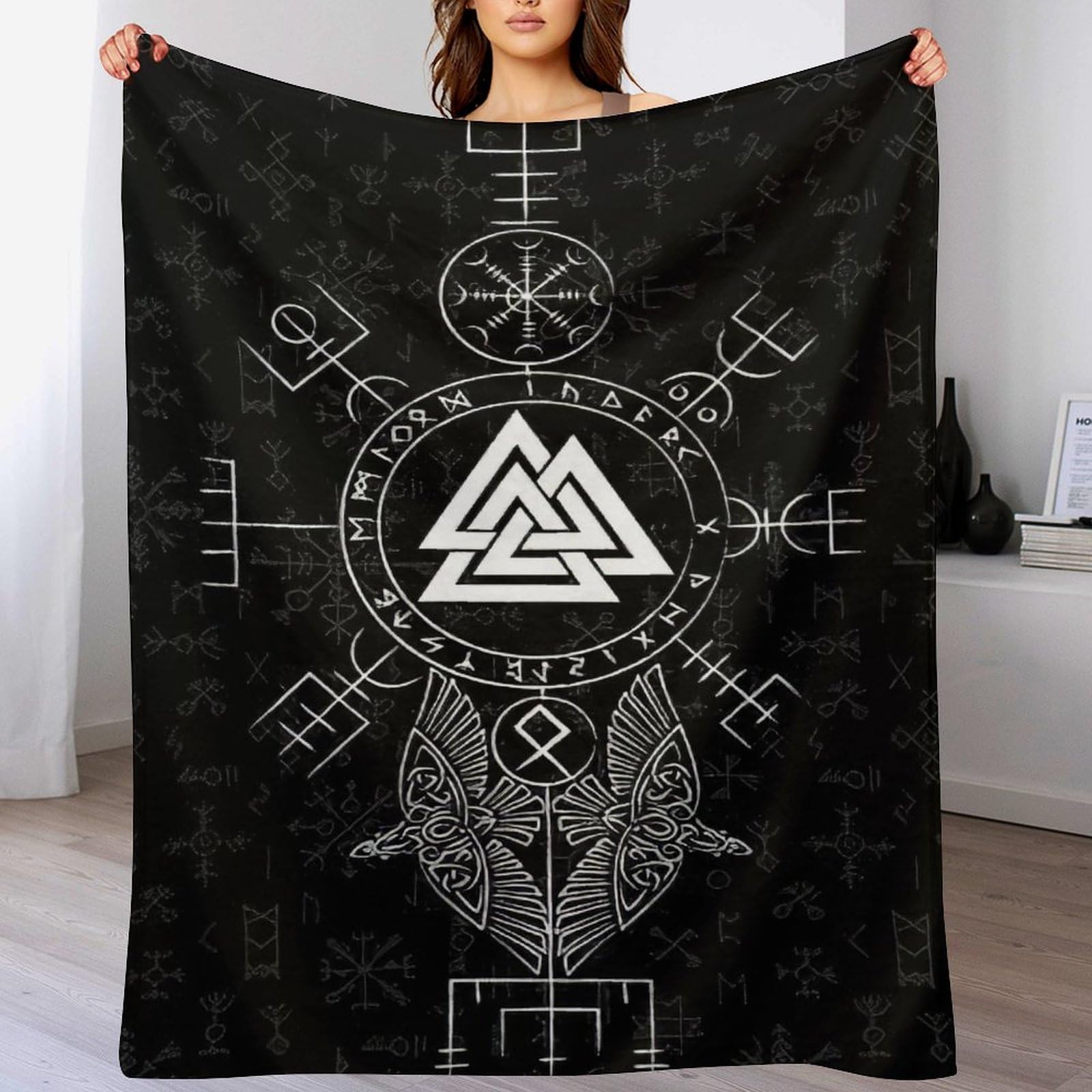 Pazzk Viking Myth-24 Fleece Blanket Viking Myth Throw For Sofa & Bed, Plush Cozy Fuzzy Blanket, Super Soft And Warm Fluffy Blanket For All Seasons,（100×130Cm）