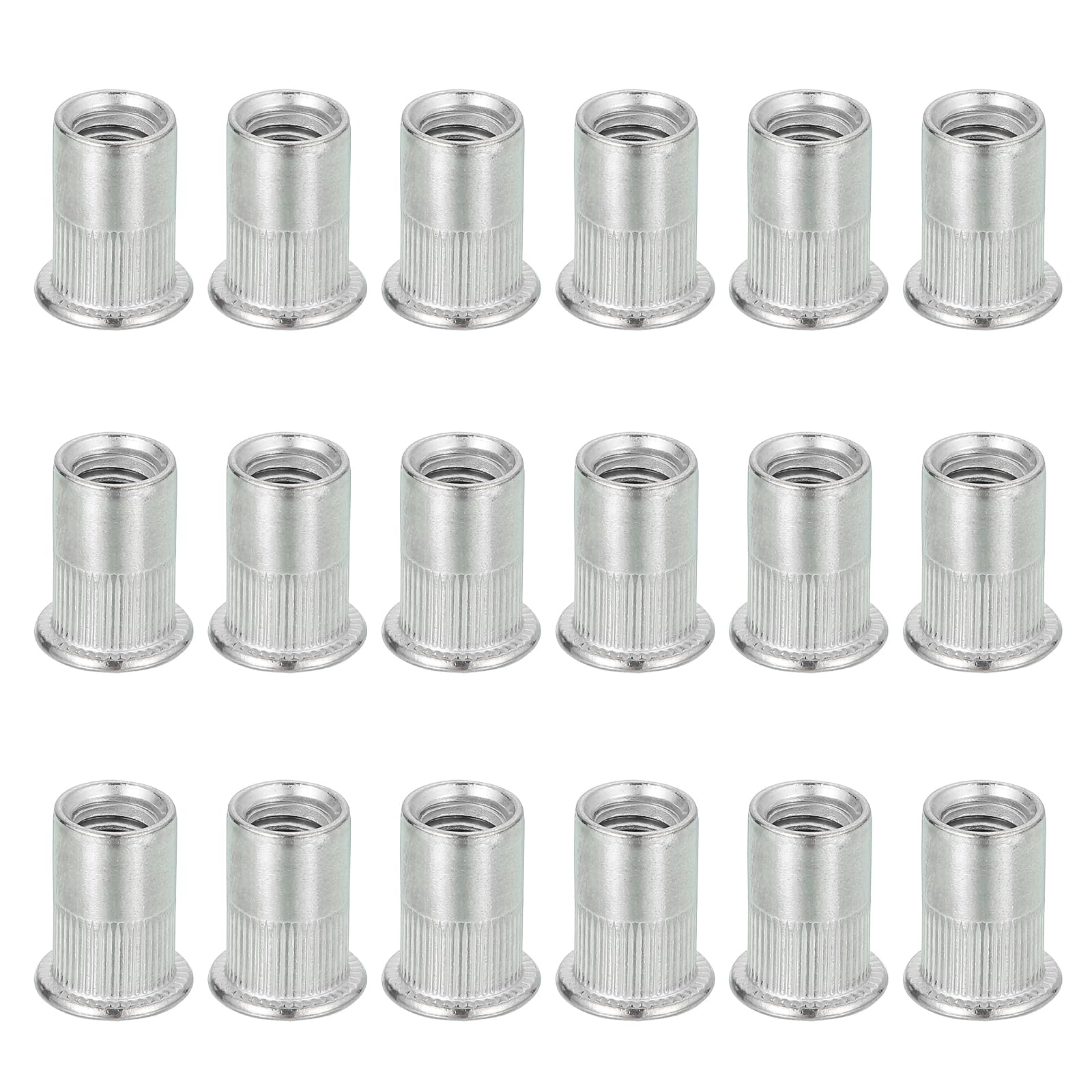 sourcing map 18Pcs 5/16-18 Rivet Nut 304 Stainless Steel Rivet Nut Tool Hardware Nuts Suitable for Furniture, Decoration in Nuts Bolt Fastener, Silver