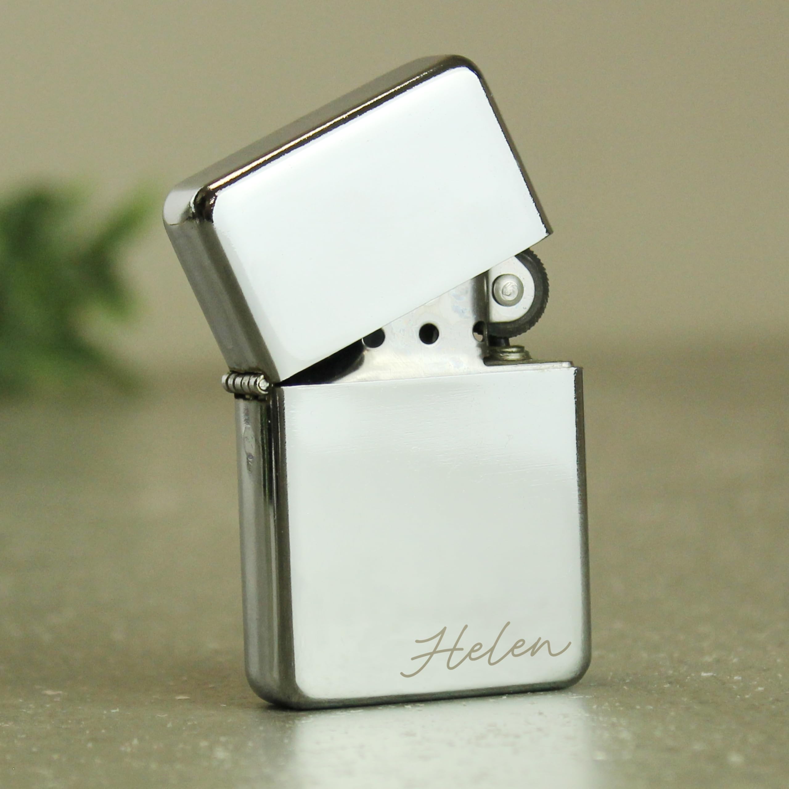 Personalised Memento Silver Personalised Name Only Petrol Lighter
