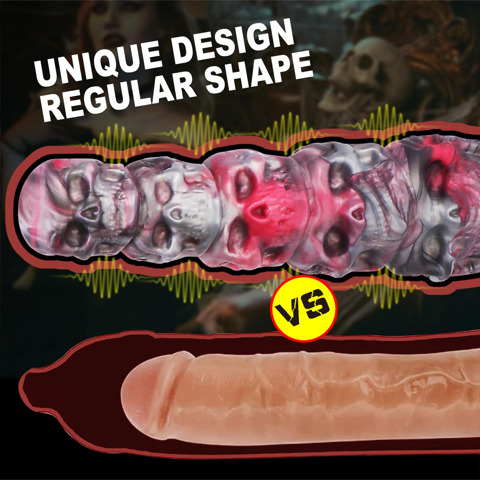 Monster Fantasy Dildo Silicone Anal Dildos with Suction Cup for Men, Realistic Dildo for Women, 8 inch Soft Animal Alien Prostate Dildos, Fat G Spot Fake Penis, Adult Sex Toys: 11.8 Inch Huge Skull Dildo